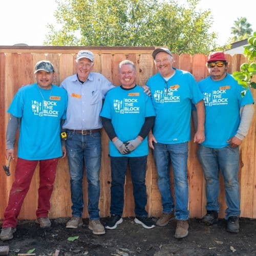 The CECS team at Habitat for Humanity's Rock the Block service event.