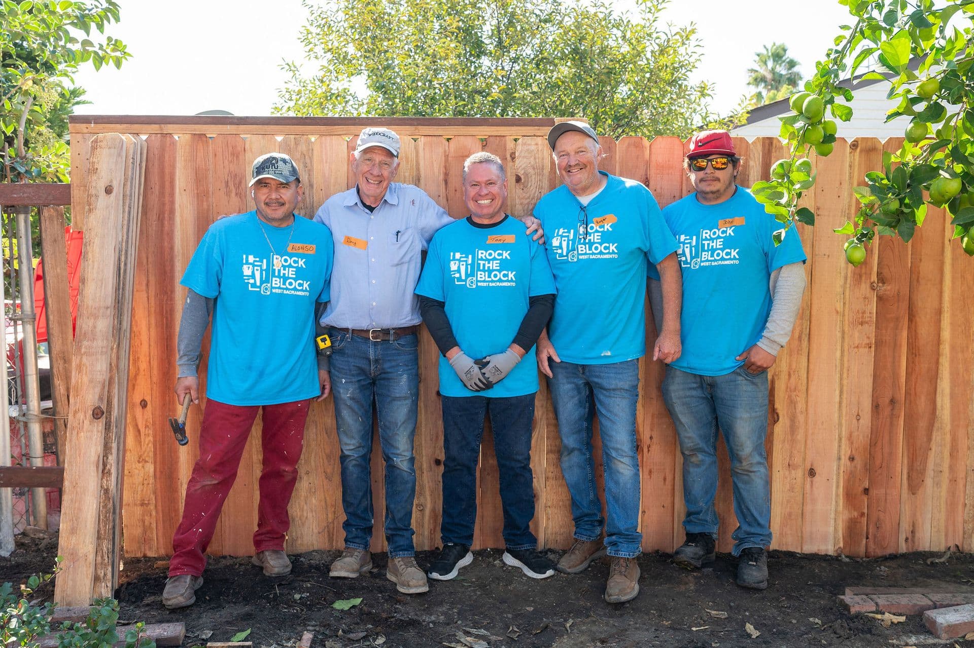 The CECS team at Habitat for Humanity's Rock the Block service event.