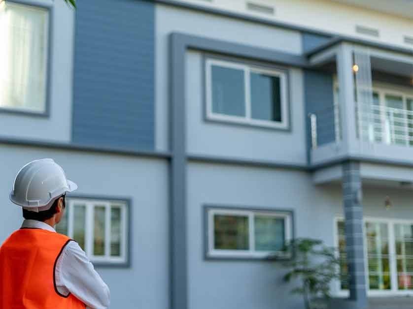 blue housing